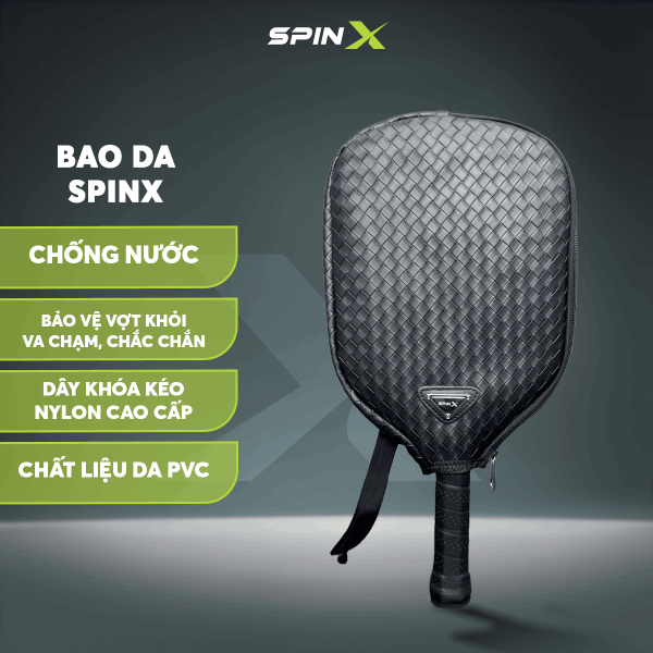 Bao Vợt Da Pickleball Spinx Chính Hãng - Bảo Vệ Vợt Hoàn Hảo - Chất Liệu Cao Cấp - Nhỏ Gọn - Thông Thoáng - Dày Mịn - Siêu Bền
