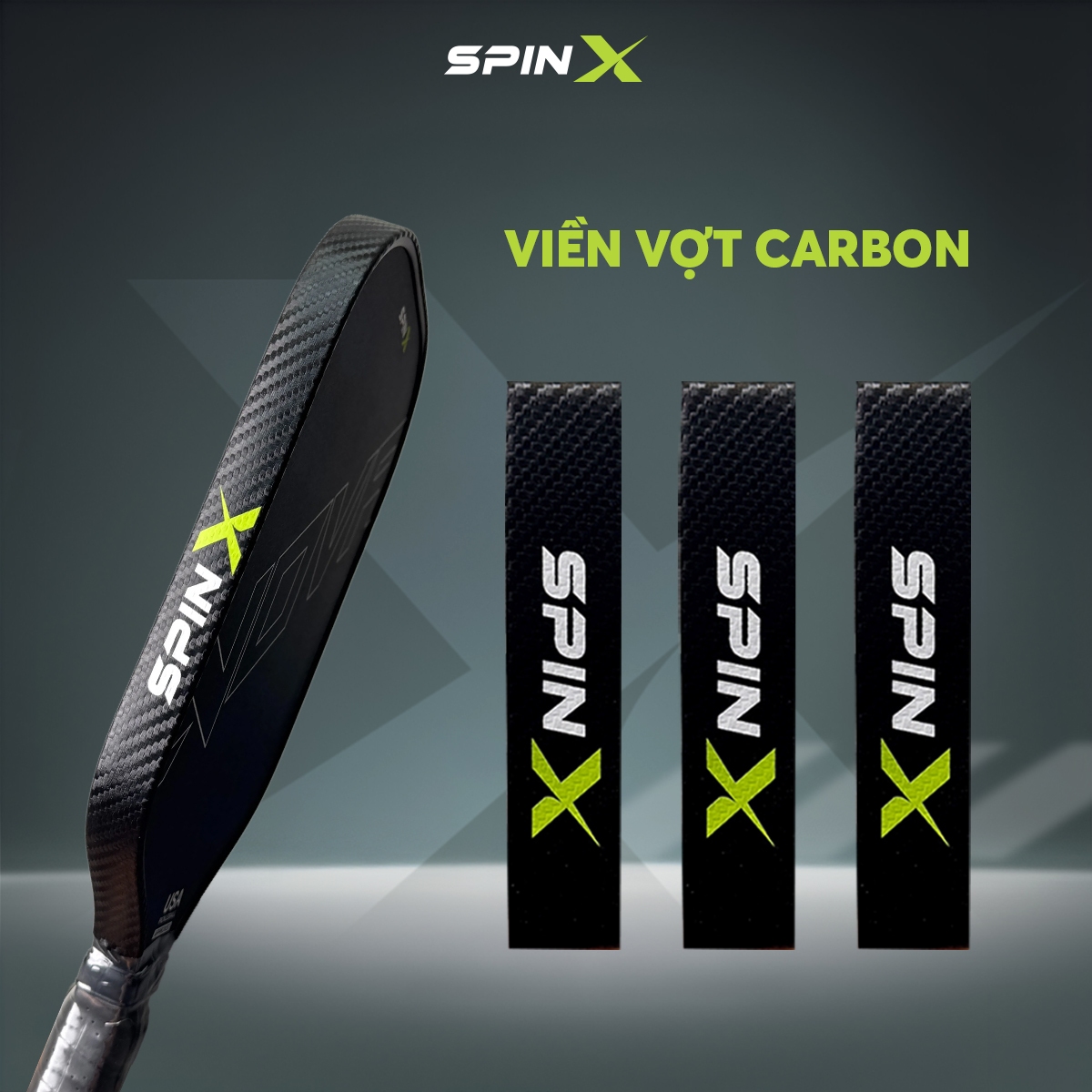 Viền Bảo Vệ Vợt Pickleball SpinX Chính Hãng - Không Tăng Trọng Lượng - Chất Carbon Fiber - Chống Va Đập Mạnh