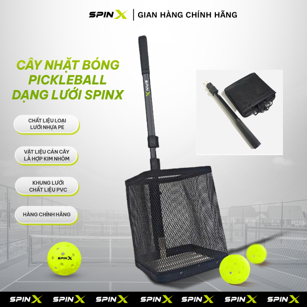 Cây Nhặt Bóng Pickleball/ Tennis Dạng Lưới SpinX Chính Hãng