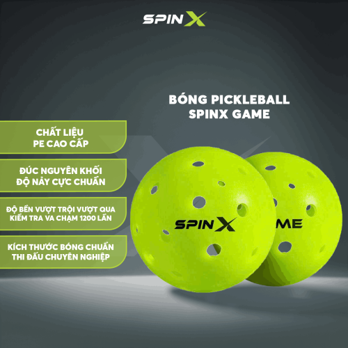  1 Quả Bóng Tập Pickleball SpinX Game Chính Hãng - Chất Liệu PE Cao Cấp Thiết Kế Chuẩn, Ổn Định, Nhẹ, Độ Bền Cao, Giá Thành Hợp Lý
