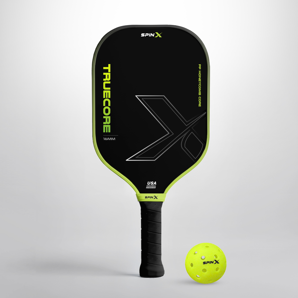 Vợt Pickleball SpinX TrueCore 16MM Chính Hãng -  Xanh Lá - Ổn Định – Cảm Giác Bóng Rõ – Kiểm Soát - Bề Mặt T700 Carbon - Bền